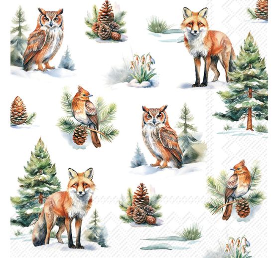 Serviette &laquo; Winter Wildlife &raquo;