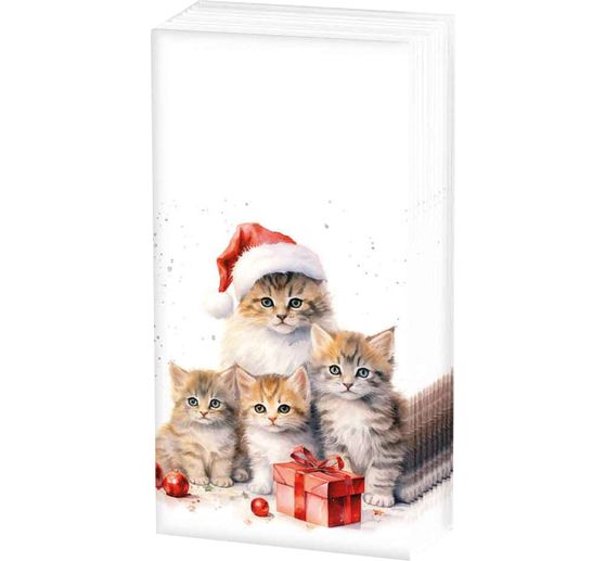 Paper handkerchiefs "Christmas cats"
