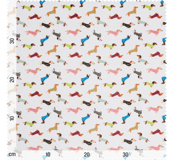 Tissu coton au m&egrave;tre &laquo; Teckel &raquo;