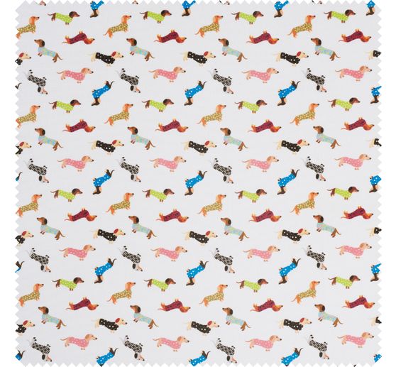 Tissu coton au m&egrave;tre &laquo; Teckel &raquo;