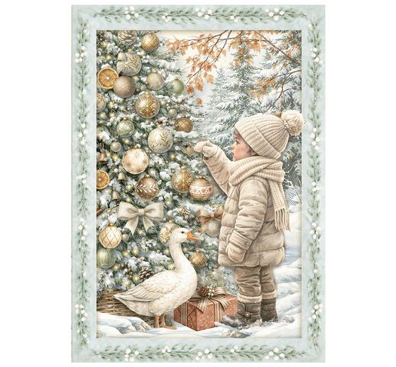Stamperia Motif straw silk assortment "White Christmas", DIN A6, set of 8