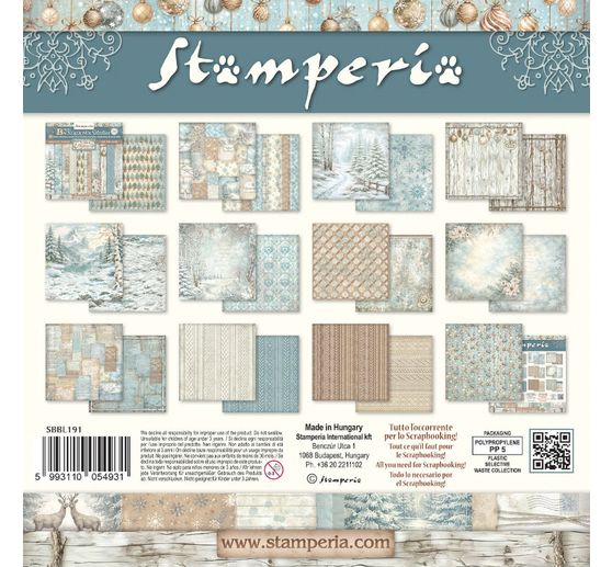Stamperia Scrapbook block "White Christmas Backgrounds"