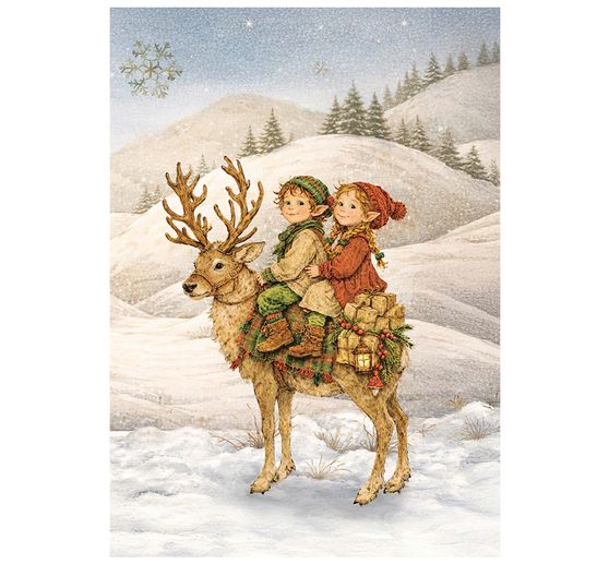 Stamperia Motif straw silk assortment "Silent Night", DIN A6, set of 8