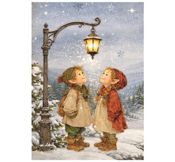 Stamperia Motif straw silk assortment "Silent Night", DIN A6, set of 8