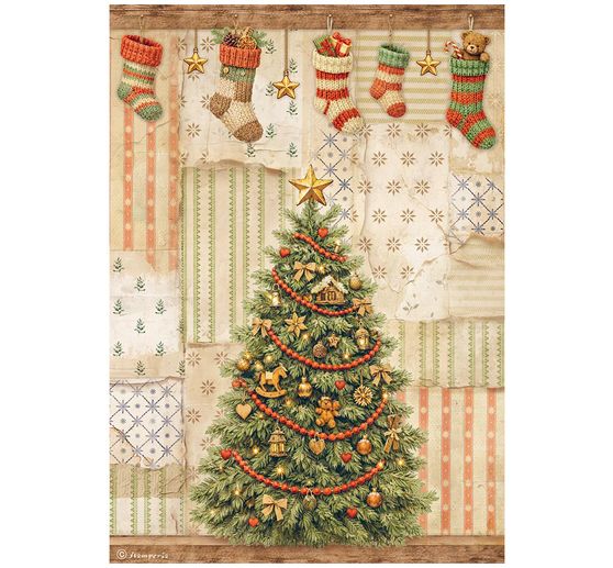 Stamperia Motif straw silk assortment "Silent Night", DIN A4, set of 6
