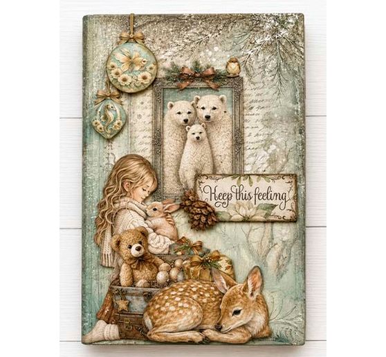 Motifs estamp&eacute;s Stamperia &laquo; White Christmas &raquo;