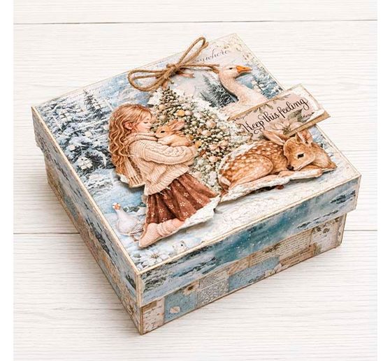 Motifs estamp&eacute;s Stamperia &laquo; White Christmas &raquo;