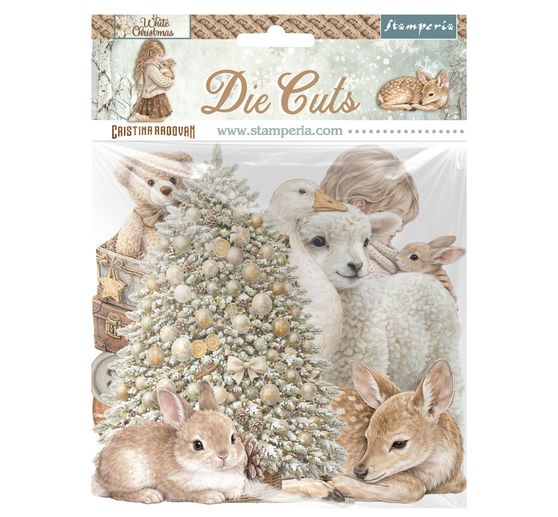 Motifs estamp&eacute;s Stamperia &laquo; White Christmas &raquo;