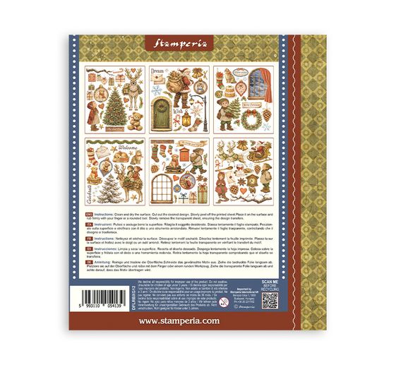 Assortiment de Rub On XL Stamperia &laquo; Silent Night &raquo;