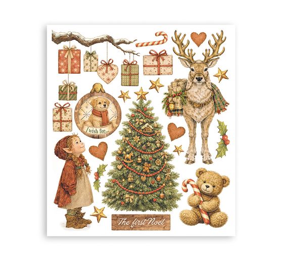 Assortiment de Rub On XL Stamperia &laquo; Silent Night &raquo;
