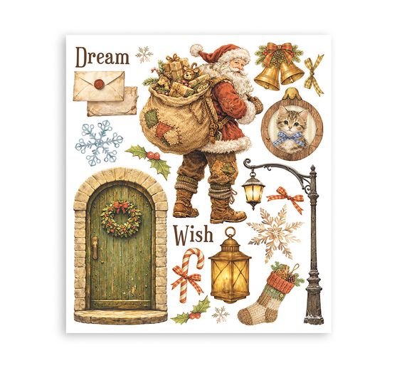 Assortiment de Rub On XL Stamperia &laquo; Silent Night &raquo;