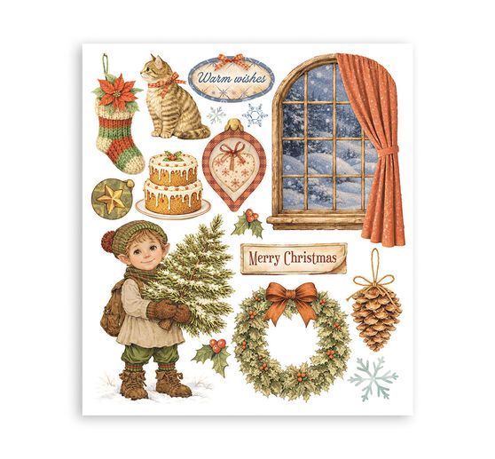 Assortiment de Rub On XL Stamperia &laquo; Silent Night &raquo;