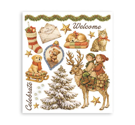 Assortiment de Rub On XL Stamperia &laquo; Silent Night &raquo;