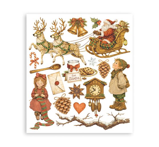 Assortiment de Rub On XL Stamperia &laquo; Silent Night &raquo;