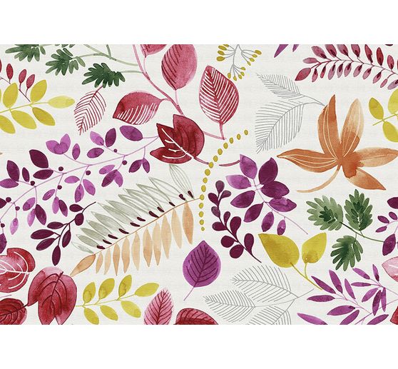 Patterned fabric in linen look "Guajira Leaves"
