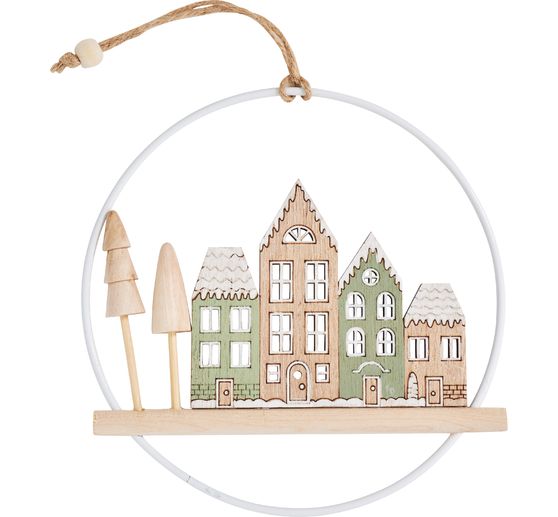D&eacute;coration &agrave; suspendre VBS &laquo; D&eacute;cor de maisons en hiver &raquo;