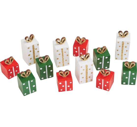 Mini-cadeaux en bois VBS, set de 12
