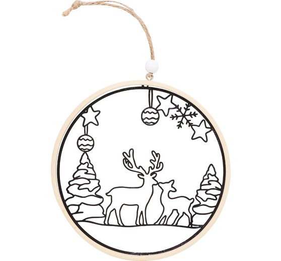 VBS Decorative ring with metal motif &ldquo;Deer&rdquo;