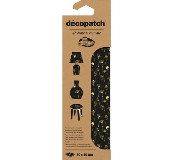 Papier Hot-Foil D&eacute;copatch &laquo; Golden Flowers &raquo;