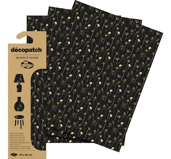 Papier Hot-Foil D&eacute;copatch &laquo; Golden Flowers &raquo;