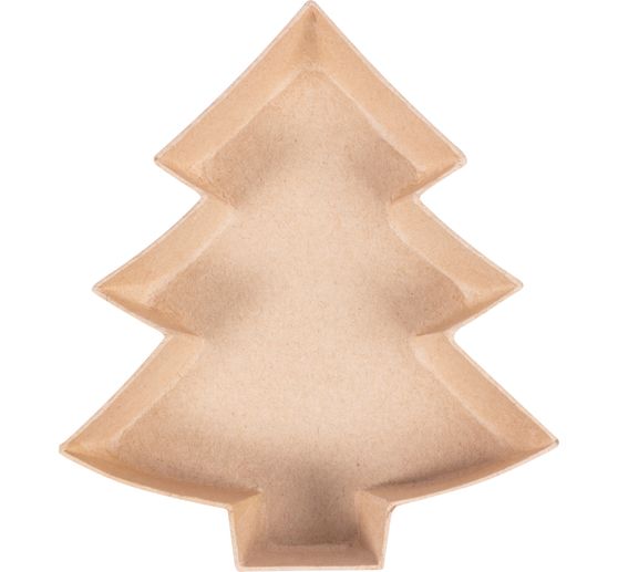 Assiette plateau &laquo; Sapin &raquo;, papier m&acirc;ch&eacute;