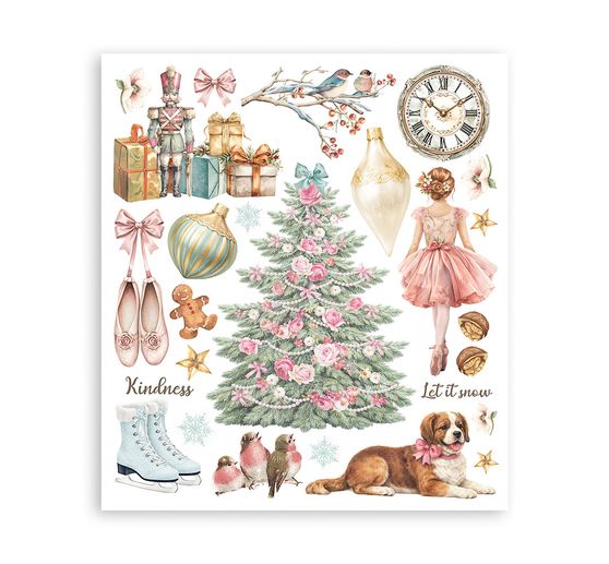 Assortiment de Rub On XL Stamperia &laquo; Winter Magic &raquo;