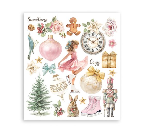 Assortiment de Rub On XL Stamperia &laquo; Winter Magic &raquo;