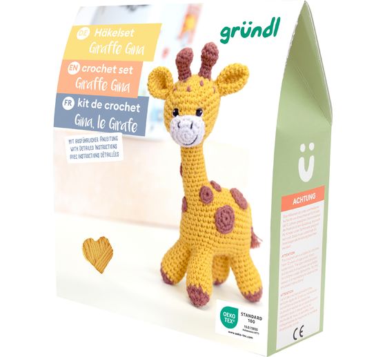 Kit crochet Gr&uuml;ndl &laquo; Gina la girafe &raquo;