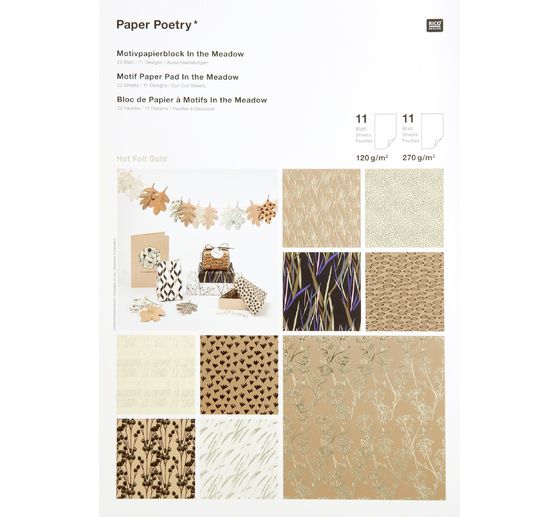 Bloc de papier &agrave; motifs &laquo; In the Meadow &raquo;