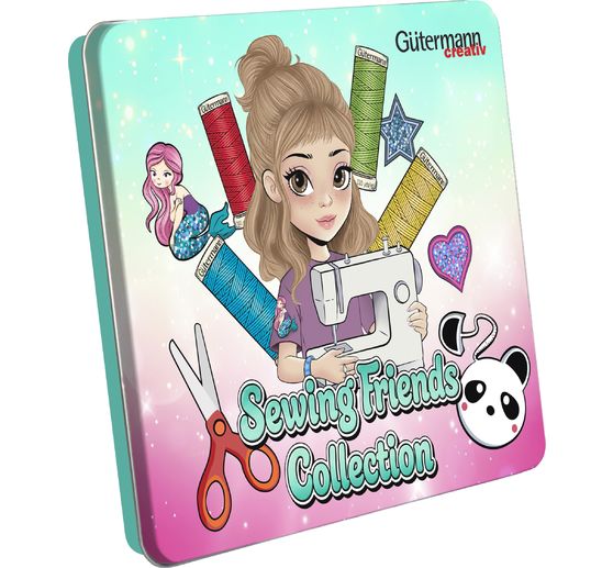 Set de fils &agrave; coudre G&uuml;termann Sewing Friends Collection Box 15 x 100 m, avec accessoires