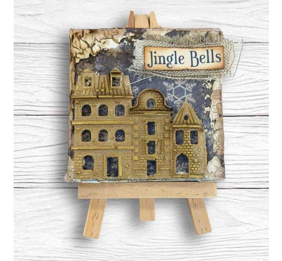 Soie de paille &agrave; motifs backgrounds Stamperia &laquo; Silent Night &raquo;, DIN A6, set de 8 pi&egrave;ces