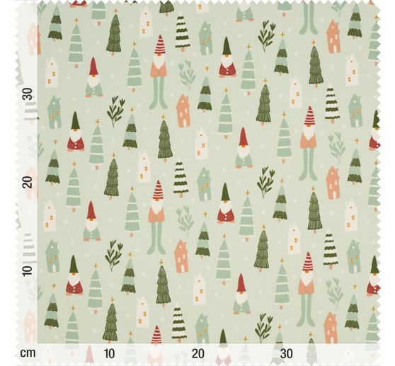 Tissu jersey au m&egrave;tre &laquo; Lutin de No&euml;l &raquo;