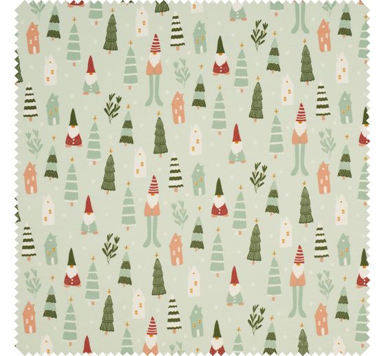 Tissu jersey au m&egrave;tre &laquo; Lutin de No&euml;l &raquo;