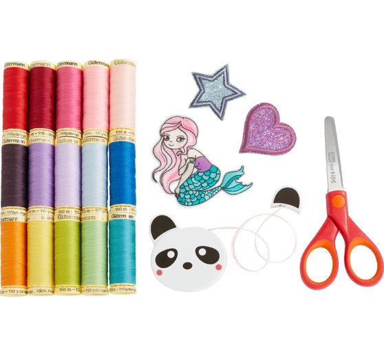 Set de fils &agrave; coudre G&uuml;termann Sewing Friends Collection Box 15 x 100 m, avec accessoires