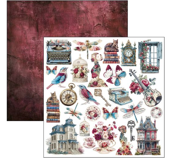 Papier scrapbooking Ciao Bella &laquo; Bohemian Burgundy &raquo;