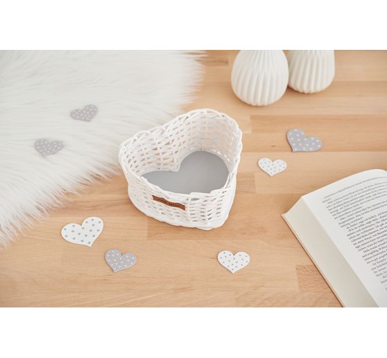VBS Craft kit rattan cane "Heart basket"