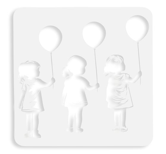 Pochoir VBS &laquo; Petite fille au ballon &raquo;, 30 x 30 cm