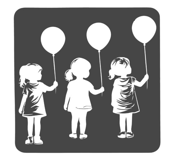 Pochoir VBS &laquo; Petite fille au ballon &raquo;, 30 x 30 cm