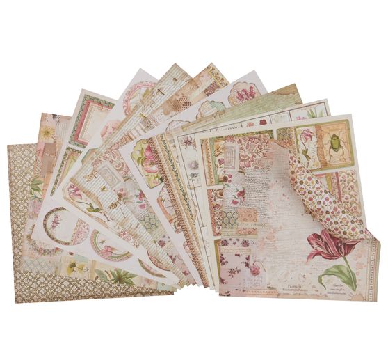 Bloc de papier scrapbooking &laquo; Spring Botanic &raquo;