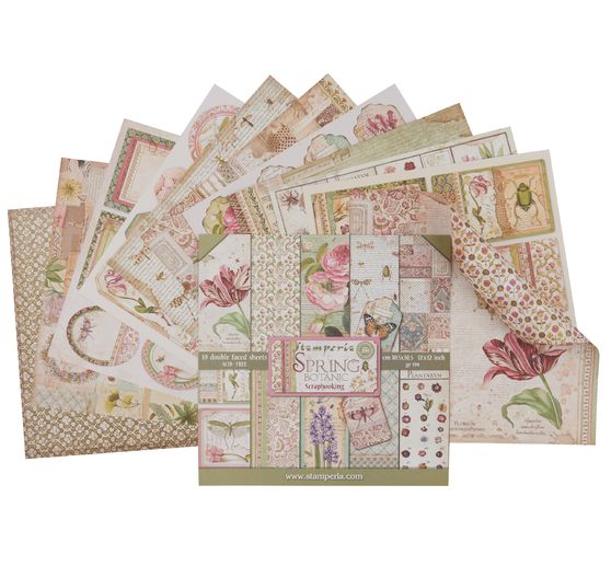 Bloc de papier scrapbooking &laquo; Spring Botanic &raquo;