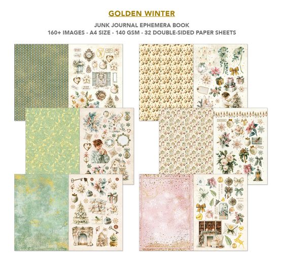 Ciao Bella Junk Journal & Ephemera Book "Golden Winter"