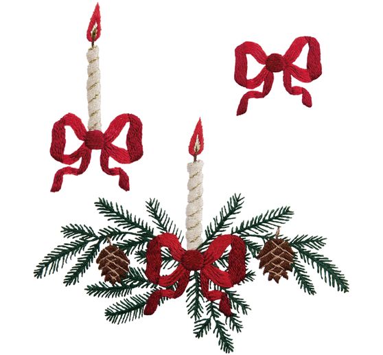 Stick & Stitch &laquo; Bougies et n&oelig;uds &raquo;