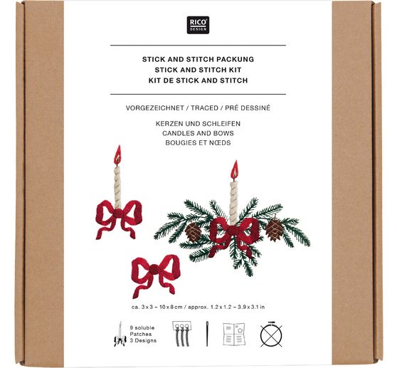 Stick & Stitch &laquo; Bougies et n&oelig;uds &raquo;