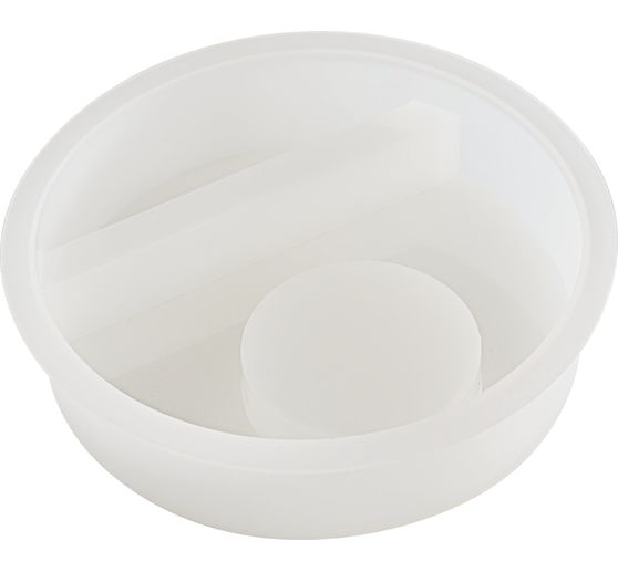 Moule en silicone VBS &laquo; Bougeoir pour bougie chauffe-plat - Rond &raquo; &agrave; bord embo&icirc;table