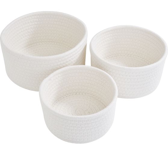 Corbeille blanche tiss&eacute;e VBS, set de 3