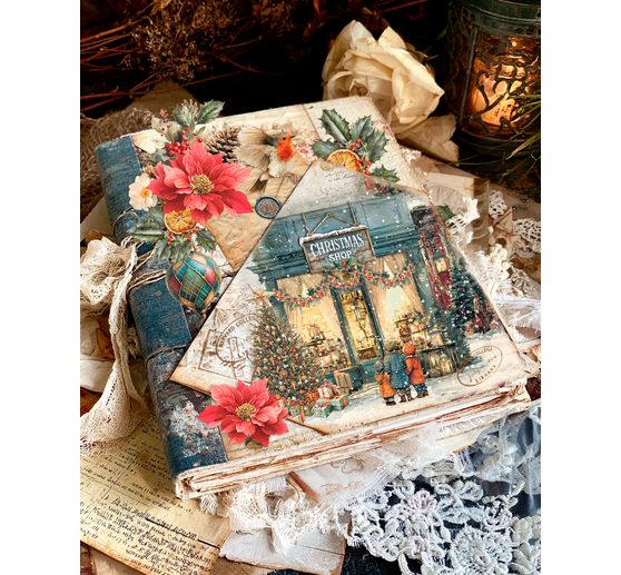 Assortiment de soies de paille &agrave; motifs Ciao Bella &laquo; Cozy Christmas &raquo;, set de 8 pi&egrave;ces