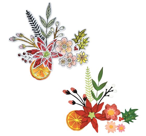 Gabarit d'estampe et Clear Stamps Sizzix Framelits &laquo; Winter Florals by Vicki Boutin &raquo;