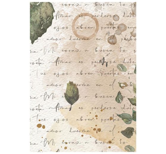 Stamperia Motif straw silk backgrounds "Flowers and Poems", DIN A6, set of 8