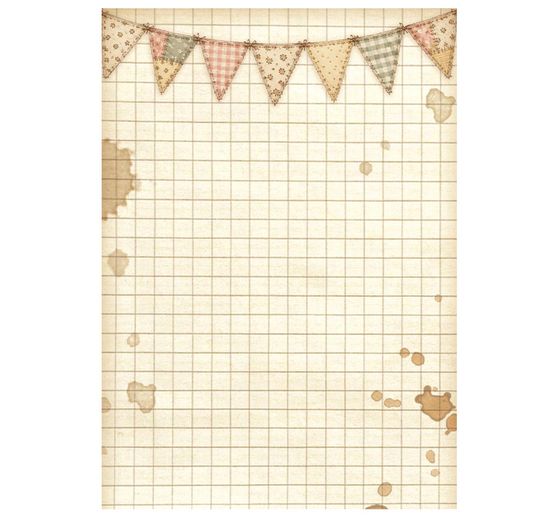 Stamperia Motif straw silk backgrounds "Cozy Family", DIN A6, set of 8