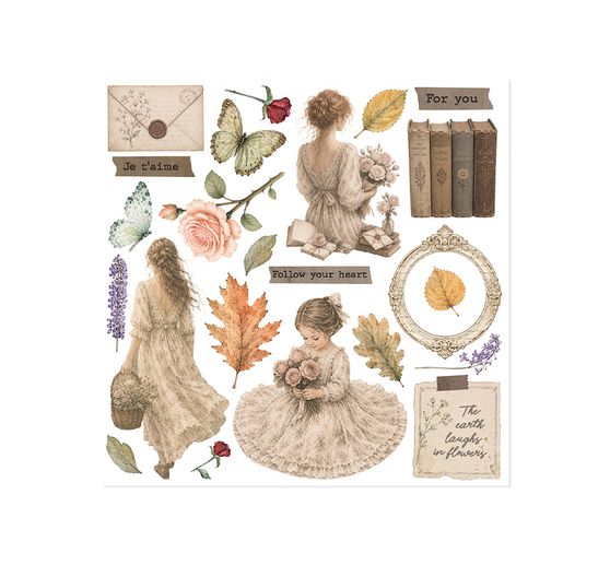 Assortiment de Rub On Stamperia &laquo; Flowers and Poems &raquo;